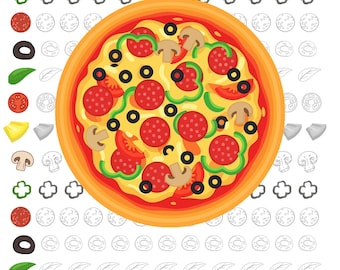 Foglio di modelli per trasferimento di glassa reale per pizza, taglia unica.