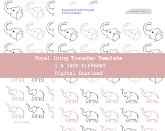 Elephant Royal Icing Transfer Template