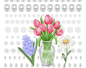 Stampo per decorazione con glassa reale a tema fiori primaverili ed estivi, 3 dimensioni, 4 disegni