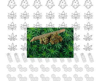 Foglio di modelli per trasferimento di glassa reale alla marijuana
