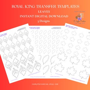 Fall Leaves Royal Icing Transfer Templates