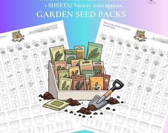 Modello per trasferimento con glassa reale: confezioni di semi da giardino (download digitale)