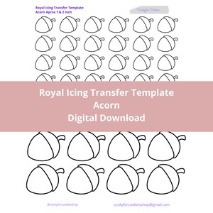 Acorn Royal Icing Transfer Template, Christmas Cookies - Etsy