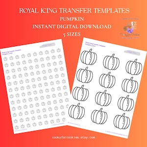 Pumpkin Royal Icing Transfer Sheets: 5 Sizes (Digital Download
