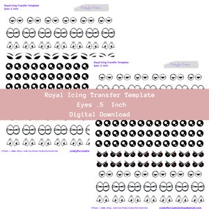 Eyes Royal Icing Transfer Template