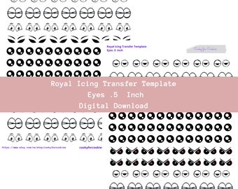 Eyes Royal Icing Transfer Template