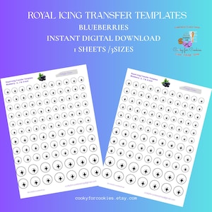Blueberry Royal Icing Transfer Templates