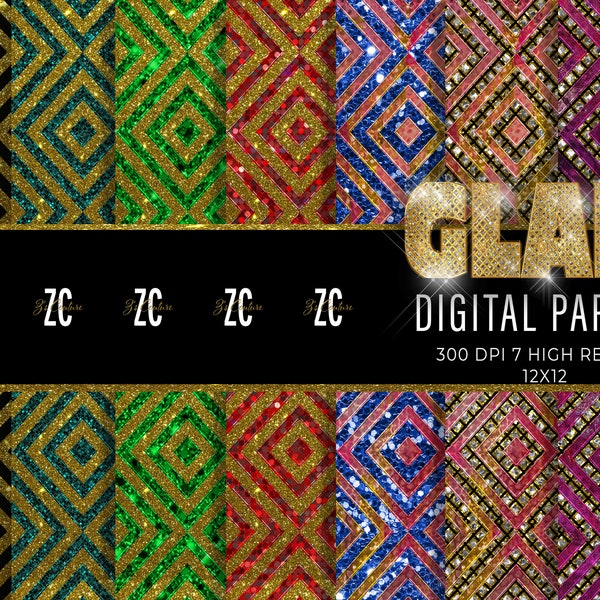 Glam Digital Papers, Lux Textures, Christmas Luxurious Christmas/New Year Texture, Commercial OK, Cards/Printable, Gold/Green/Red/Black