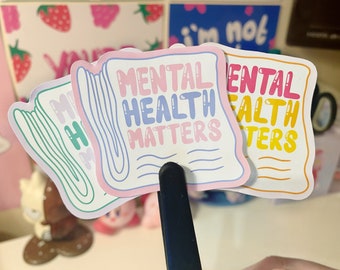 Mental Health Matters Stickers (Individual or Set of 3) | Planner Stickers, Aesthetic Laptop Stickers, Positivity Journal Sticker, Awareness