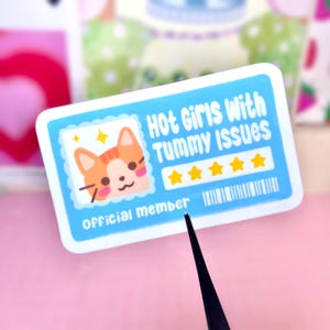 Pegatinas brillantes para el club de chicas calientes que tienen problemas de estómago / Los calambres duelen, pegatinas de afirmación de confianza, estética kawaii, problemas de estómago