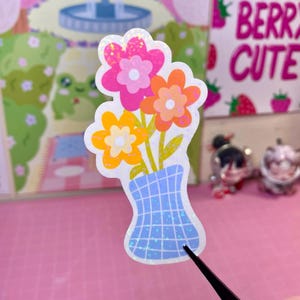 Süßer Gänseblümchen Blumentopf Aufkleber | Pflanze Planer Aufkleber, Blumen Laptop Aufkleber, Gänseblümchen Journal Aufkleber, süsses Sammelalbum, Garten