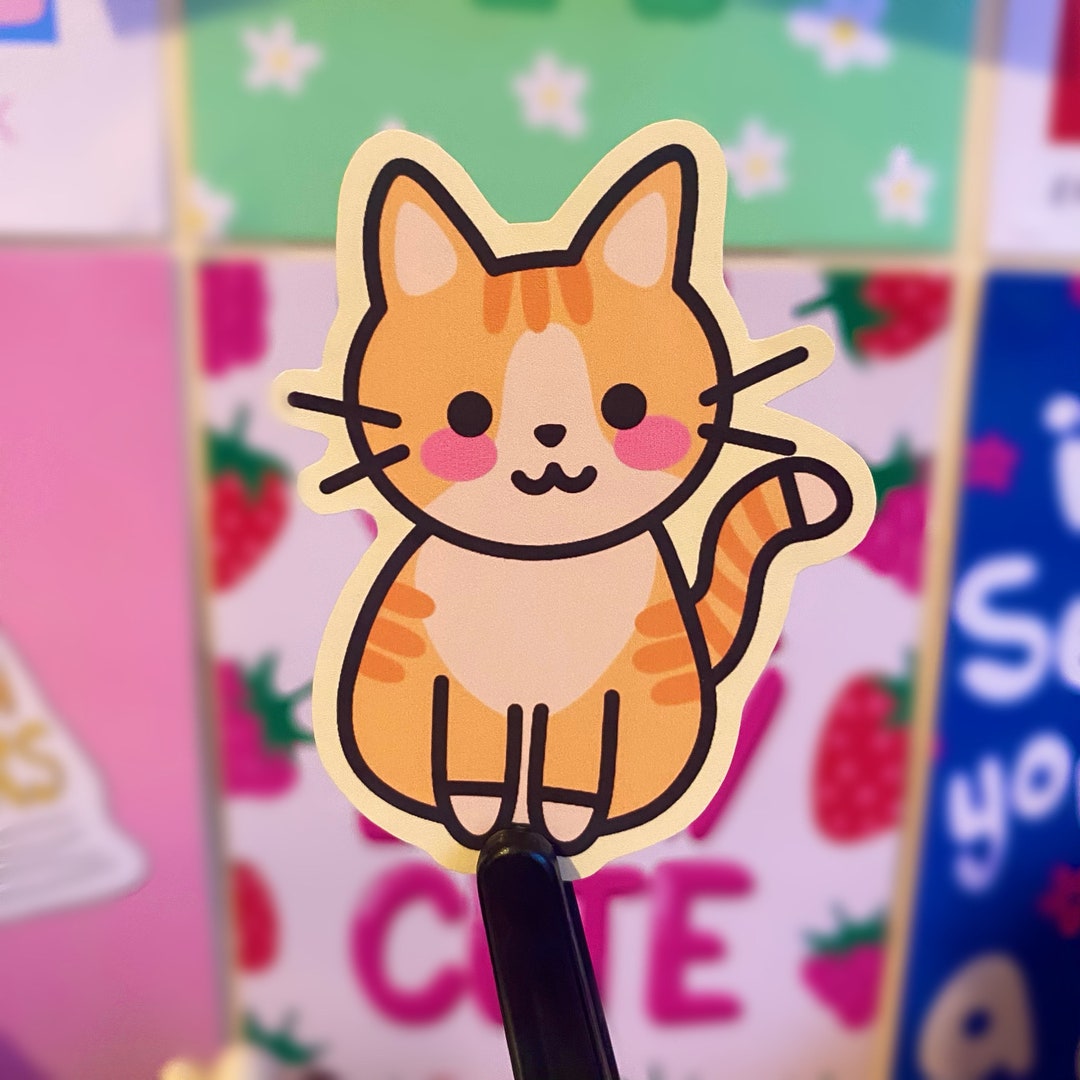 Cute Orange Tabby Cat Sticker Kawaii Planner Stickers,pretty Laptop ...