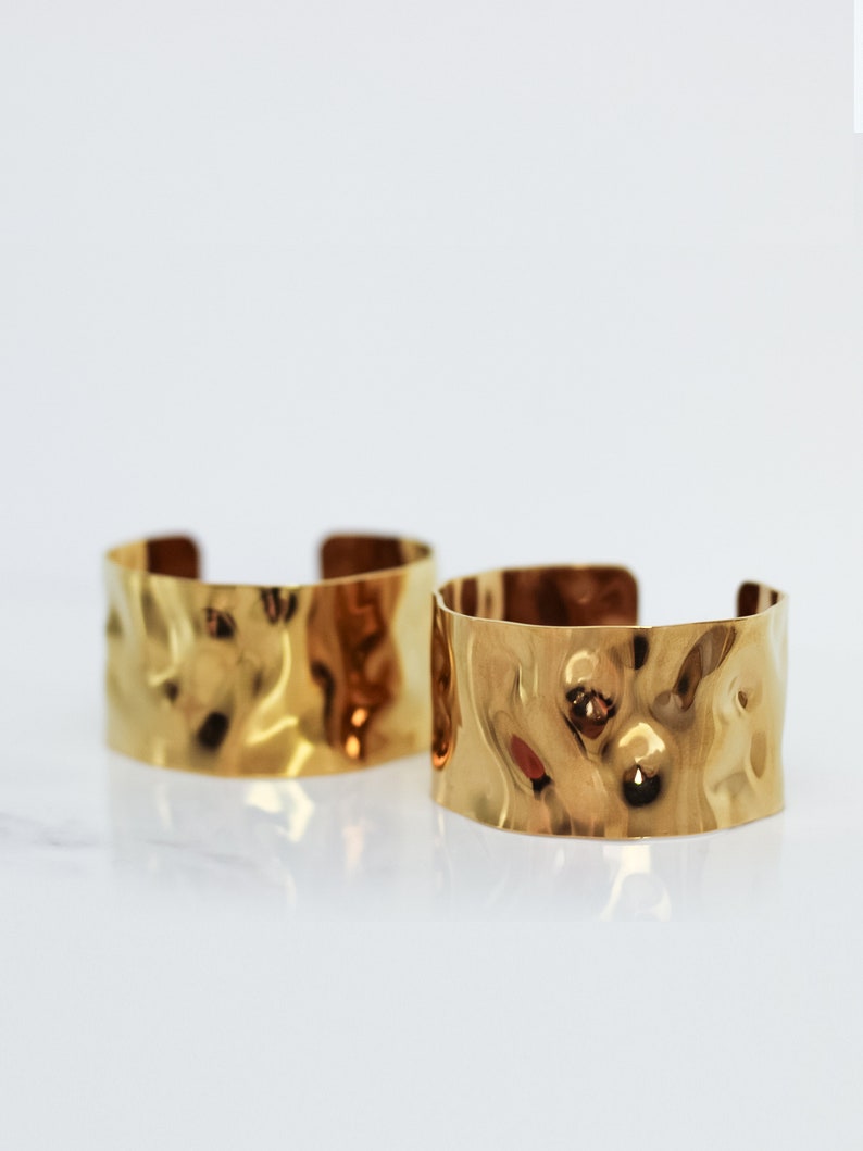 GOLD CUFF BRACELET Statement Cuff Bangle for Women Modern Cuff Bracelet image 3