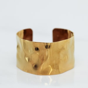 GOLD CUFF BRACELET Statement Cuff Bangle for Women Modern Cuff Bracelet image 1