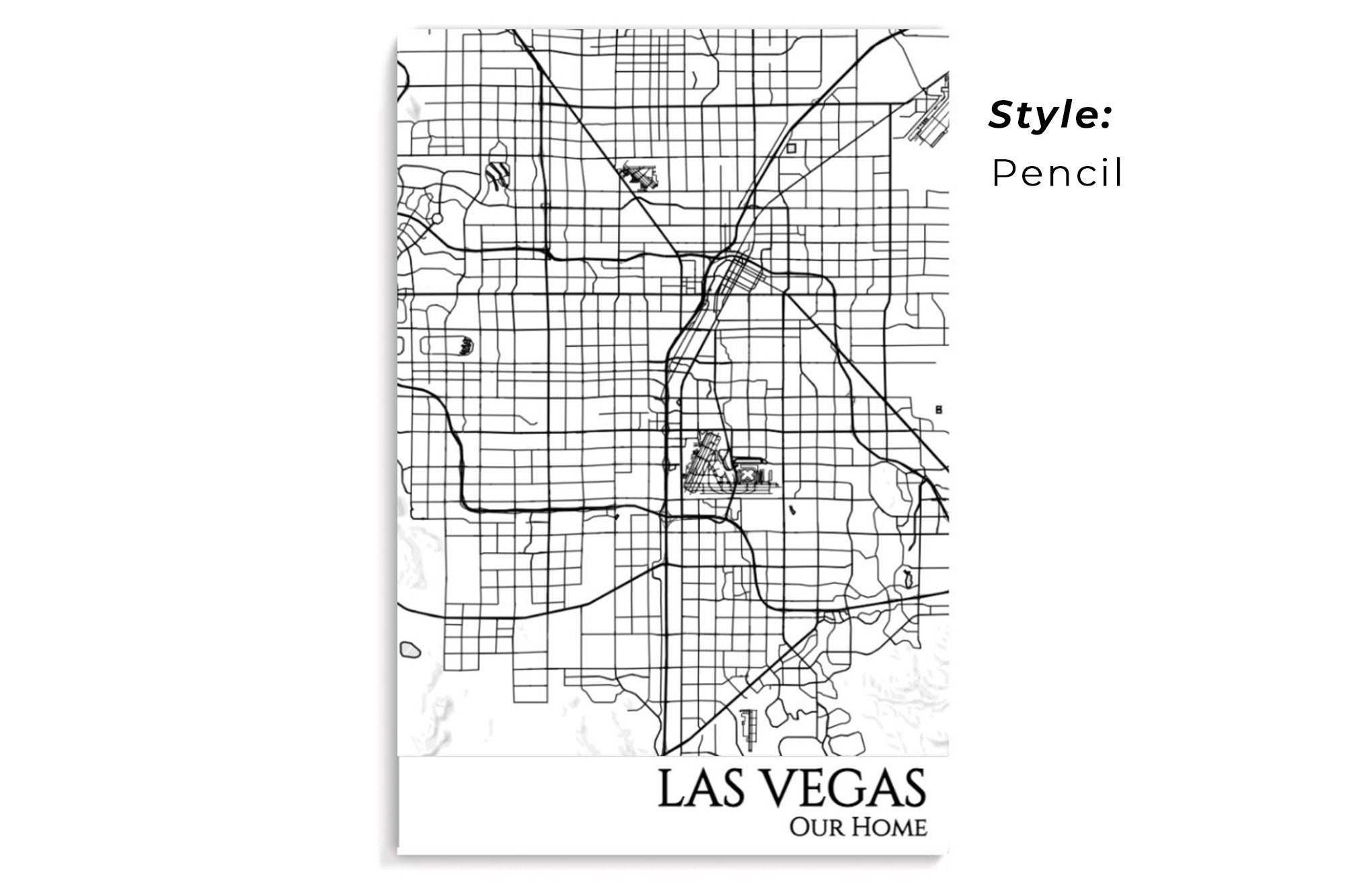 Las Vegas Map Poster Las Vegas Nevada Las Vegas City Map Poster Wall