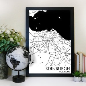 Edinburgh Scotland Map - Framed Push Pin City Map Wall Art
