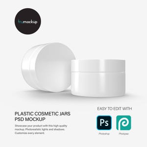 Digital Plastic Jars - Cosmetic Product Mockup - PSD / PNG / JPG