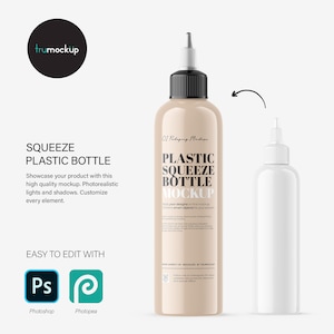 Digital Plastic Squeeze Bottle - Cosmetic Mockup - PSD / PNG / JPG