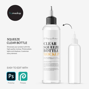 Digital Clear Squeeze Bottle - Cosmetic Mockup - PSD / PNG / JPG