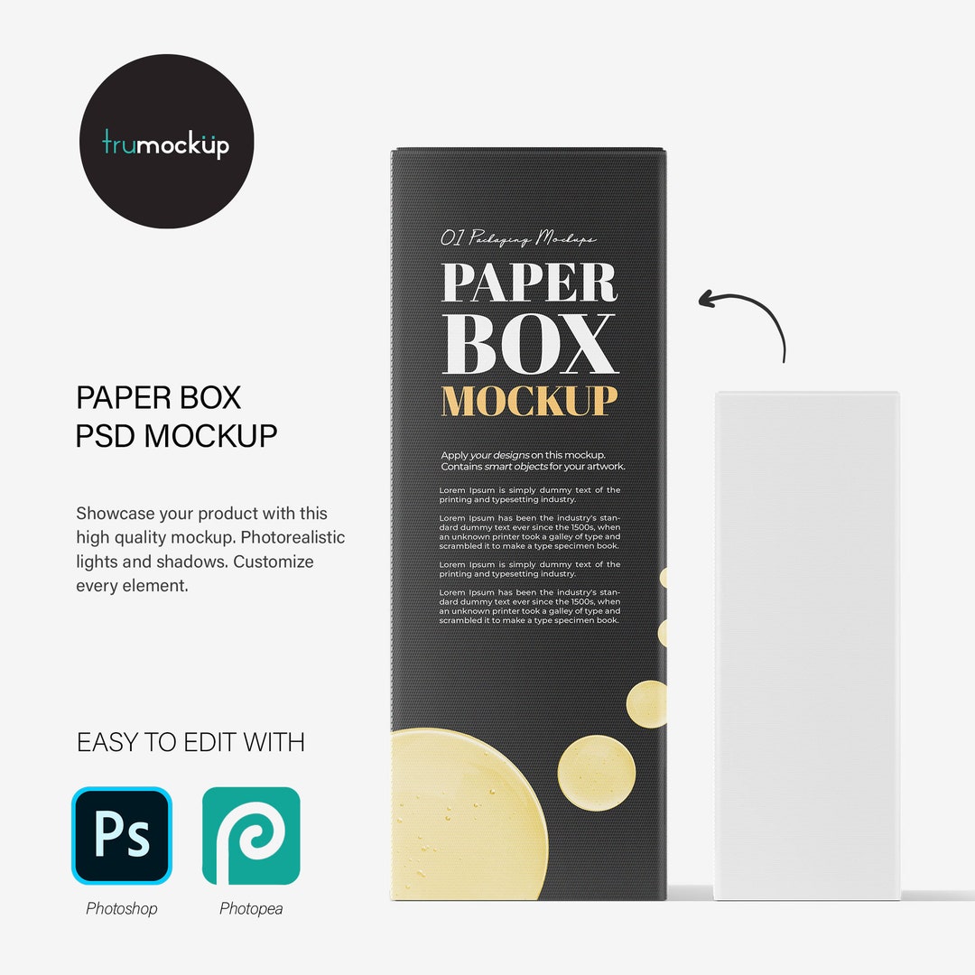 Digital Paper Box Mockup - PSD / PNG / JPG - Etsy
