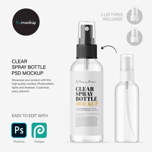 Digital Clear Spray Bottle - Cosmetic Mockup - PSD / PNG / JPG