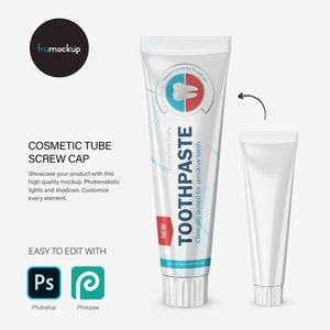 Digitale Kunststoff Zahnpasta Tube - Mockup - PSD/PNG/JPG