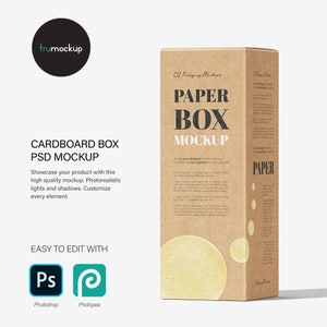 Digital Cardboard Box Mockup - PSD / PNG / JPG