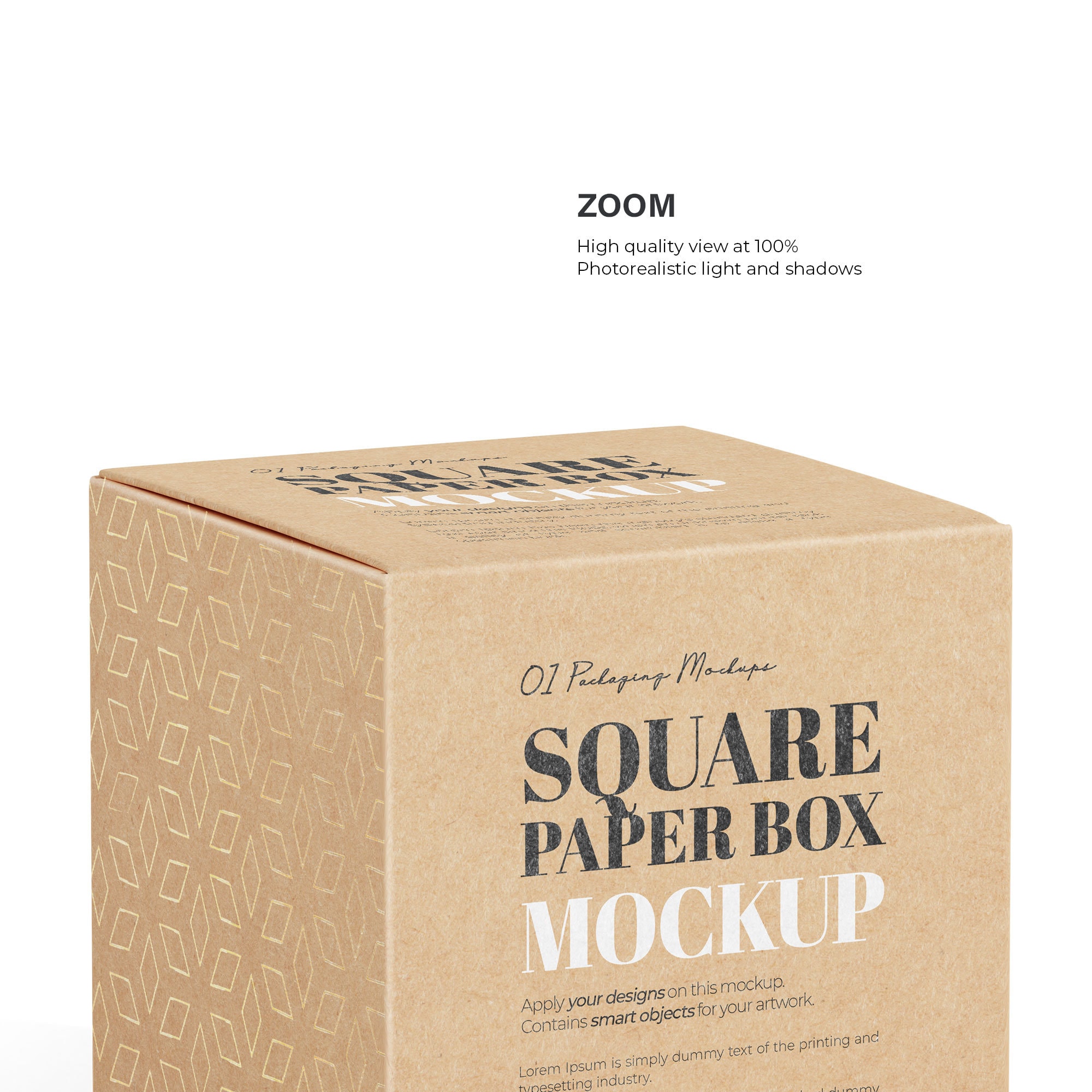 Digital Square Cardboard Box Mockup PSD / PNG / JPG Etsy
