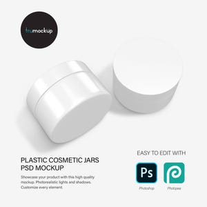 Digital Plastic Jars - Cosmetic Product Mockup - PSD / PNG / JPG