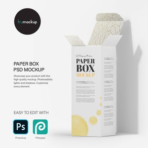 Digital Open Paper Box Mockup - PSD / PNG / JPG