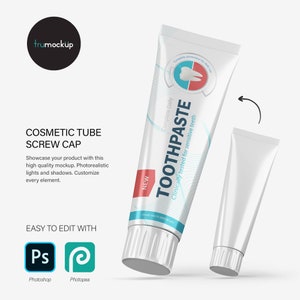 Digitale Kunststoff Zahnpasta Tube - Mockup - PSD/PNG/JPG