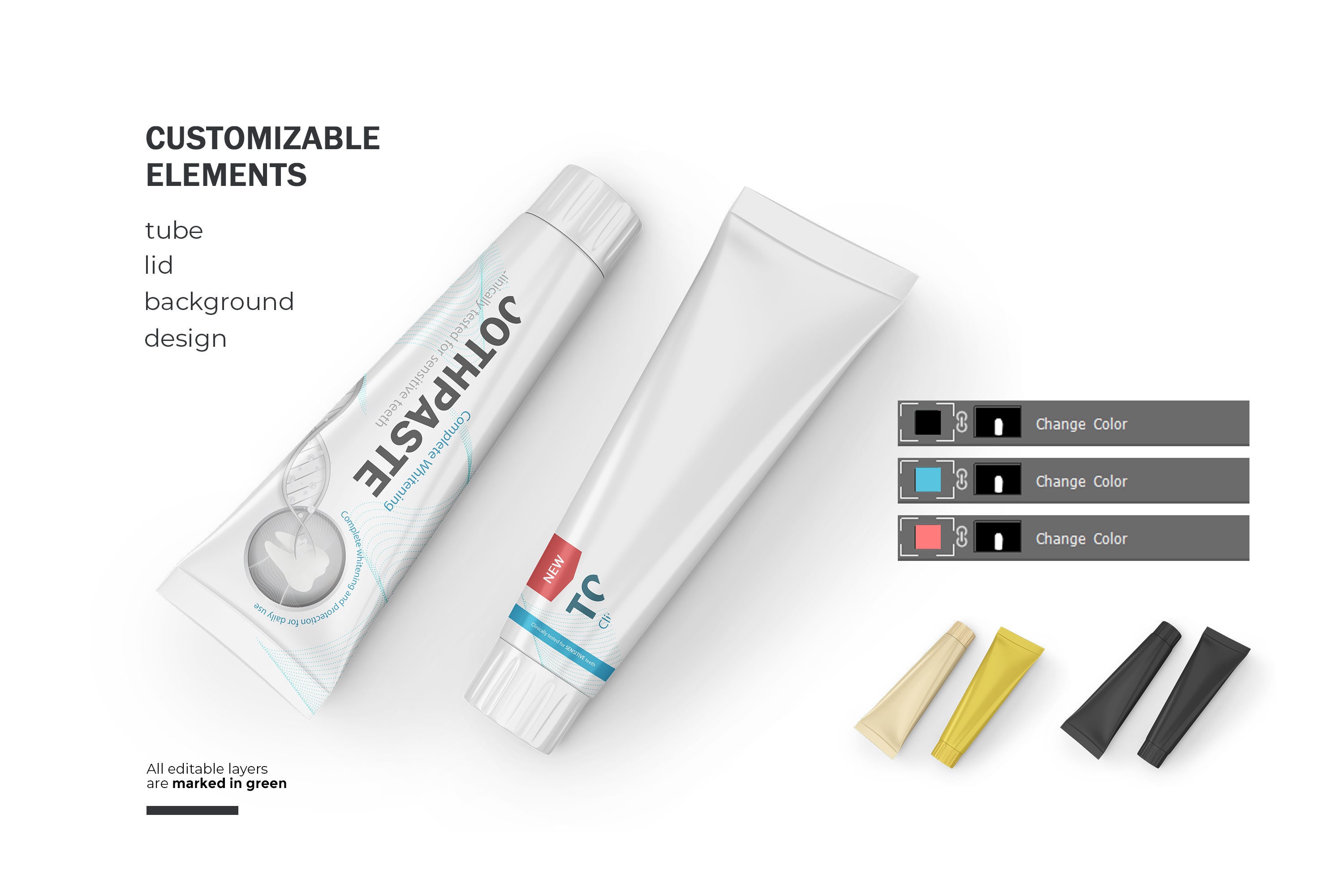 Digital Plastic Toothpaste Tubes Mockup PSD / PNG / JPG - Etsy