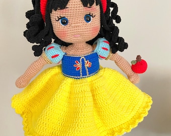 白雪姫あみぐるみ人形、あみぐるみおもちゃ、かぎ針編み人形