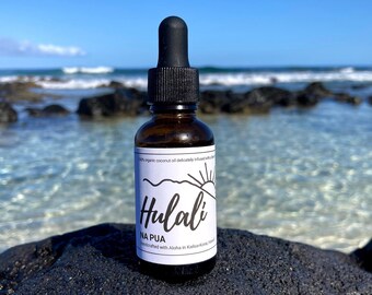 1oz Hulali - Na Pua: Body & Hair Oil. Naturally infused organic coconut oil