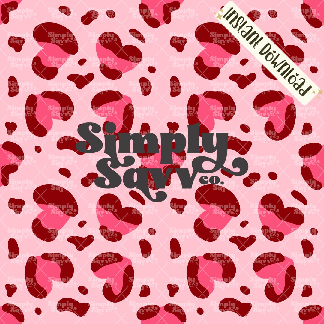 Pretty Pink Leopard Print Seamless Pattern Hand Drawn Digital Download ...