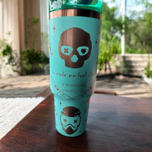 Lights Out 40 Oz tumbler with straw