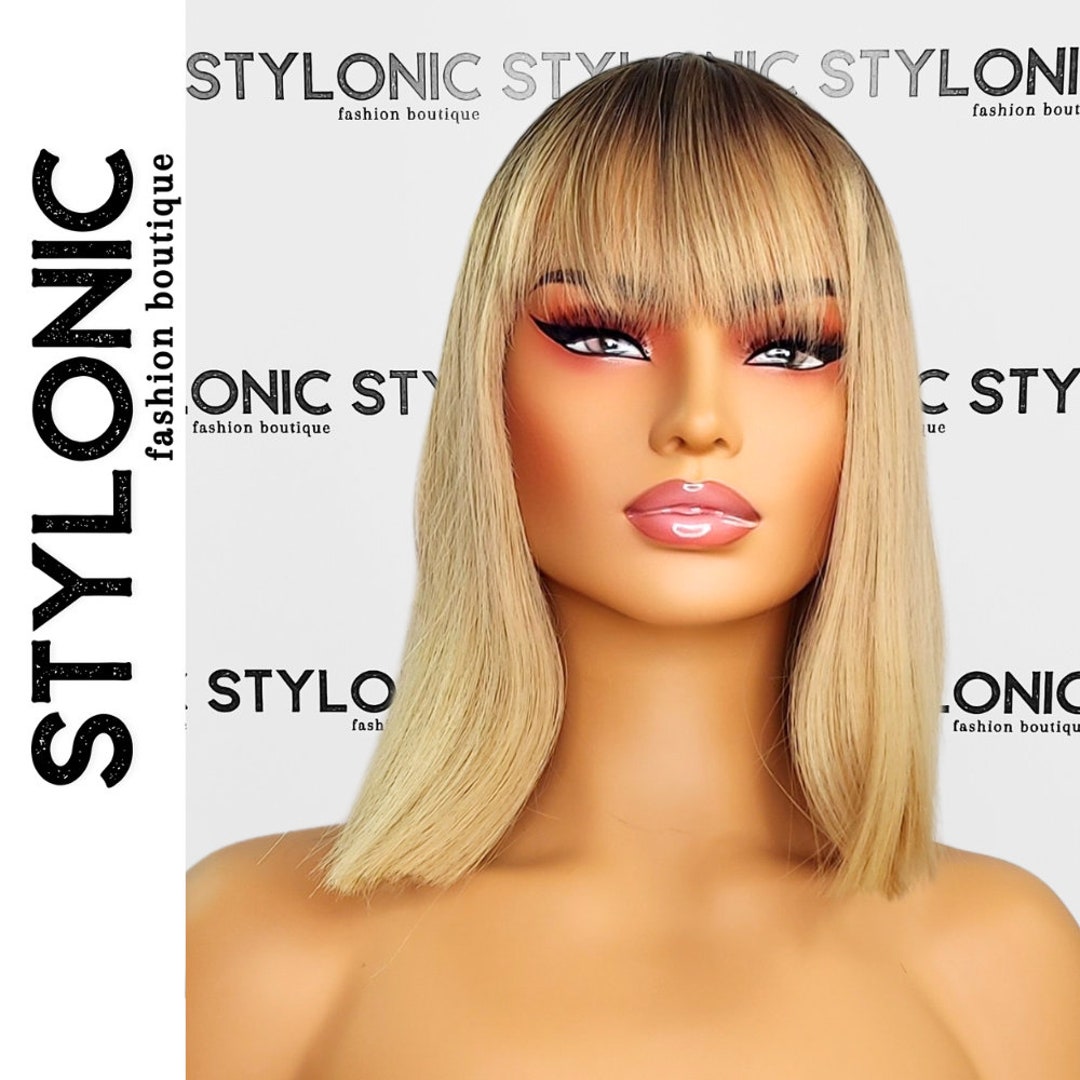 Bob Perücke Damen – Kurz, Mit Pony, Platinblond, Synthetisch, Für Karneval & Mottopartys