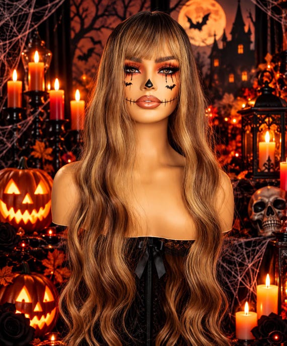 Light Brown Long Wavy Wig