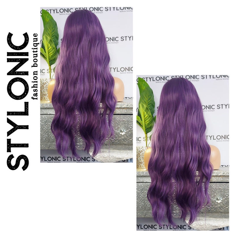 Deep Purple Wig Edgy Wigs Disco Wig image 10