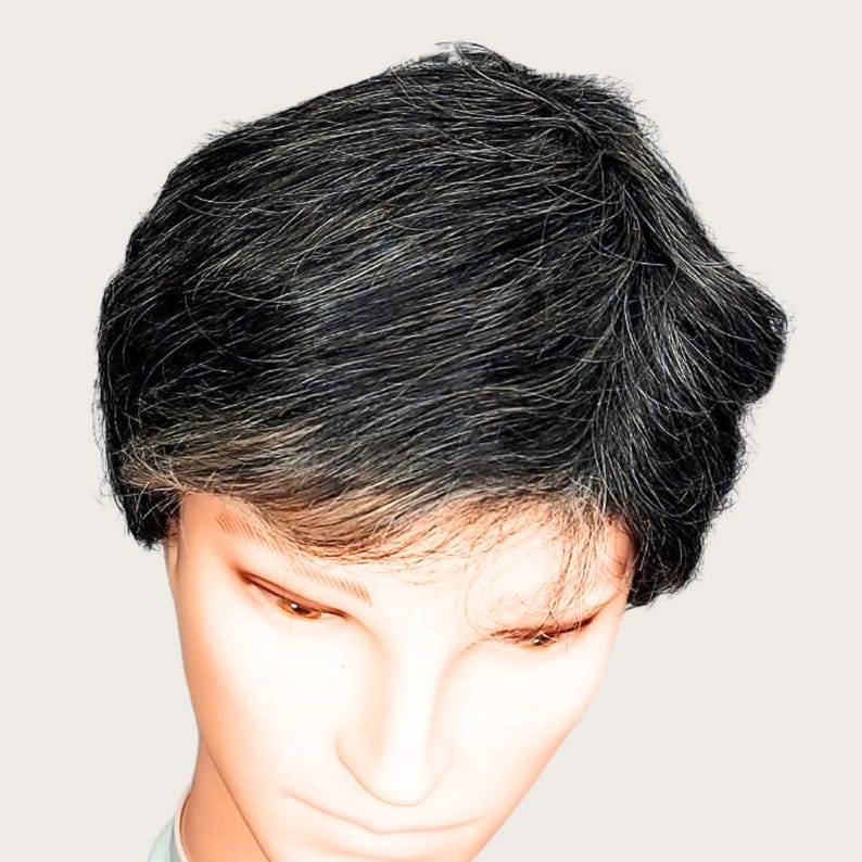 Gray Wig for Men - Mixed Silver Fringe, Synthetic Cosplay Costume, Man Daily Wear, Glueless Wigs