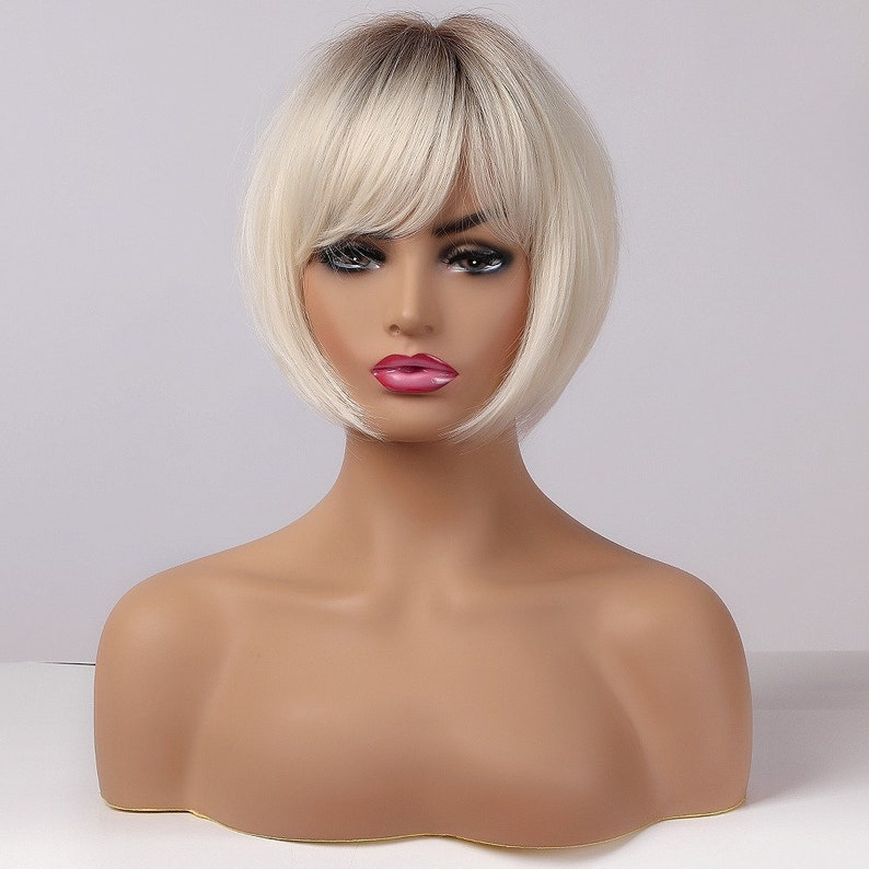 Short Blonde Wig With Bangs - Etsy UK