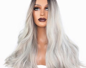 grey wig fancy dress Mrs Claus Wig  Grey Hair with Bun  Christmas Fancy Dress Accessory