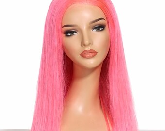 Pink Wig Real Hair