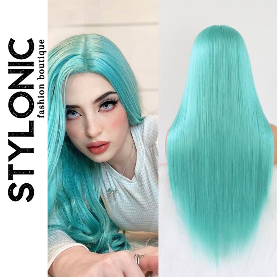 Mint Blue Lace Front Wig Etsy