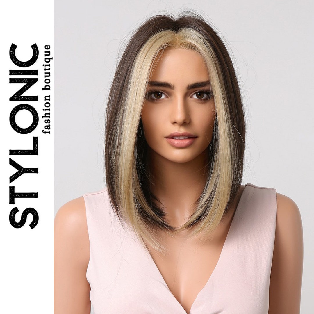 Blonde Streak Wig - Etsy Hong Kong Blonde Streak Wig - Etsy Hong Kong