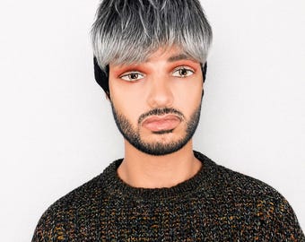 Black and Silver Gray Wig