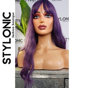 Deep Purple Wig Edgy Wigs Disco Wig image 2