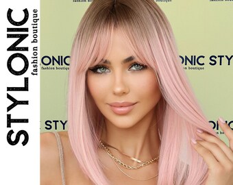 Pastel Pink Wig - Wigs with Bangs