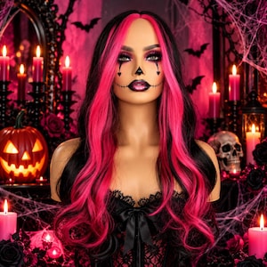 Black and Pink Wig