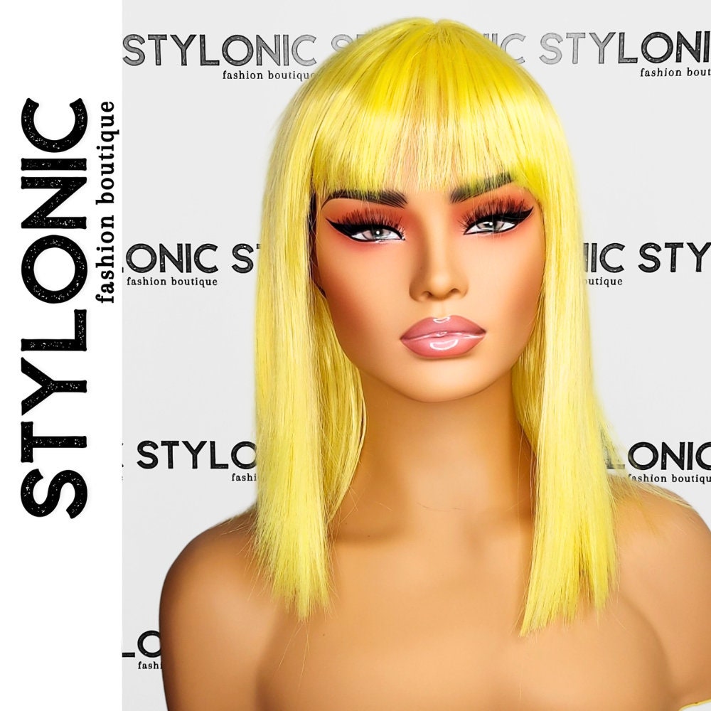 Funny Wig Women Yellow Lace Front Wigs Fashion Party Wigs Short